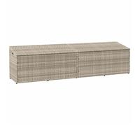 vidaXL Boîte de rangement de jardin Gris clair 220x50x58 cm rotin