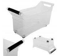 KADAX Boîte de rangement, boîte de rangement avec roues, récipient en plastique avec poignées, boîte de rangement transparente (17 l), K9742
