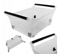 KADAX Boîte de rangement avec roulettes, conteneur de rangement en plastique avec poignées, boîte de rangement transparente (30 L)