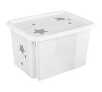 Boîte de rangement - KEEEPER - Karolina - 30 L - Blanc Nordique - Empilable et Pivotante