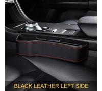 Boîte De Rangement Latérale De Console De Voiture En Cuir Pu,Siège De Voiture,Fente,Remplissage D'espace,Porte-Bouteille,Crevasse,1 Pièce - Type Black Left
