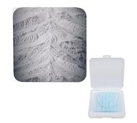 Boîte de rangement légère pour masques - Imprimé blanc et gris - Élégant et portable - Étui de protection moderne pour masque compact, Boîte de rangement pour masque, 5.1"x5.1", Moderne