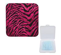 Boîte de rangement légère pour masques, imprimé léopard tigre zèbre, élégant et portable, étui de protection moderne pour masque compact, Boîte de rangement pour masque, 5.1"x5.1", Moderne