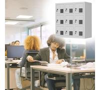Boîte de rangement légère pour téléphone portable pour réunions de travail, bureau, 9 emplacements pour téléphone portable avec verrous individuels - Solution de stockage discipline pour appareil