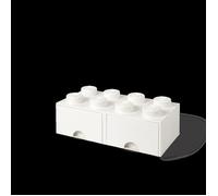 Boîte de rangement - LEGO - Brick 8 - 2 tiroirs - Empilable - Blanc