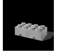 Boîte de rangement - LEGO - Brick 8 - 2 tiroirs - Empilable - Gris pierre