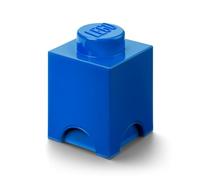 Boîte de Rangement LEGO Brique 1 Plot bleu, Boîte Empilable avec Couvercle, 1,2 l - Produit LEGO, Rangement Bureau, Chambre, Boîte à Jouets