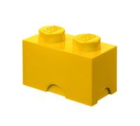 Boîte de Rangement LEGO Brique 2 Plots jaune, Boîte Empilable avec Couvercle, 2,6 l - Produit LEGO, Rangement Bureau, Chambre, Boîte à Jouets