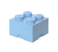 Boîte de Rangement LEGO Brique 4 Plots bleu royal clair - Boîte Empilable avec Couvercle, 5,6 l - Produit LEGO, Rangement Bureau, Chambre, Boîte à Jouets