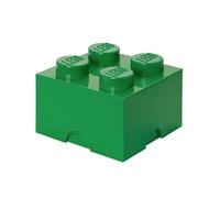 Boîte de Rangement LEGO Brique 4 Plots vert - Boîte Empilable avec Couvercle, 5,6 l - Produit LEGO, Rangement Bureau, Chambre, Boîte à Jouets