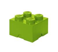 Boîte de Rangement LEGO Brique 4 Plots vert jaunâtre - Boîte Empilable avec Couvercle, 5,6 l - Produit LEGO, Rangement Bureau, Chambre, Boîte à Jouets