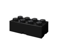 Boîte de Rangement LEGO Brique 8 Plots noir - Boîte Empilable avec Couvercle, 12,1 l - Produit LEGO, Rangement Bureau, Chambre, Boîte à Jouets