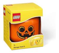Boîte de rangement - LEGO - Tête de citrouille - Petite - 16 x 18 5 cm - Orange