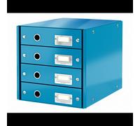 Boîte de rangement Leitz Click & Store 60490036 en carton format A4 avec couvercle coloris bleu