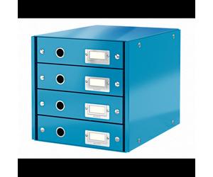 Boîte de rangement Leitz Click & Store 60490036 en carton format A4 avec couvercle coloris bleu