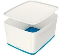 Leitz Bac plastique My Box 18 litres avec couvercle Bleu