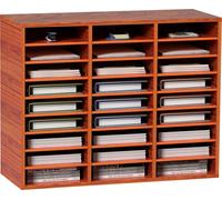 Boîte de rangement littéraire VEVOR en bois avec 27 compartiments, étagères réglables, boîte de rangement en MDF, pour le rangement de dossiers, documents, papiers