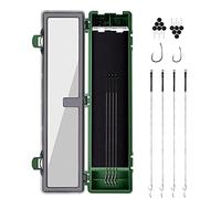 Boîte de rangement Luroad Stiff Hair Rig Tackle Box avec 4 fixations, 12 broches et 10 hameçons barbelés