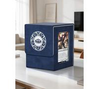 Boîte de rangement magnétique pour cartes MTG avec affichage Commander, peut contenir plus de 100 cartes à double pochette, boîte de rangement magnétique pour cartes à collectionner TCG Sports (bleu