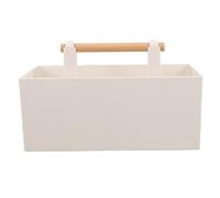 Boîte de Rangement Maquillage Blanche, Compartiments Réglables, Poignée | Bois et Plastique, Design Panier Séparé Diy, Facile à Nettoyer, pour Comptoir, Voyage, Vanity