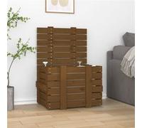 Boîte de rangement Marron miel 58x40,5x42 cm Bois massif pin Marron G