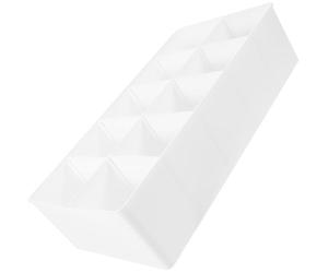 Boîte de Rangement Multi-grilles Portable pour Caisse, Bureau et Comptoir | PP Blanc, Compartiments Divisés, Finition Polie sans Bavures, pour Reçus et Cartes Bancaires
