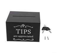 Boîte de rangement multi-usage en acrylique verrouillable pour dons et suggestions Design gain de place pour la maison ou le bureau (noir avec serrure)