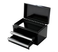 Boîte de rangement multicouche en métal - 3 sections pour mini organiseur pour petits articles et fournitures d'artisanat (noir)