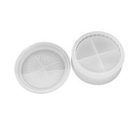 Boîte de rangement multicouche en silicone avec couvercle empilable - Plateau rond empilable - Bocal à bijoux - Boîte de rangement en silicone pour résine époxy