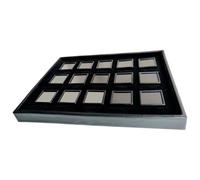 Boîte de rangement multifonction en acrylique doublé de velours - 15 emplacements carrés - Parfait pour la vente au détail et l'organisation de la maison - Plateau de rangement étanche pour bijoux