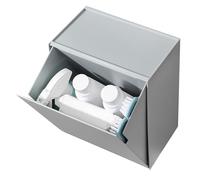 Boîte de Rangement Mural, Support QTIP Mural Candon de Salle de Bain Vanité de Bains de Salle de Bain Conception de Couvercle de la Cartouche pour Fil, épingle à Cheveux, Clip (Grey)
