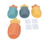 Boîte de Rangement Murale 4 pièces, Organisateur de Salle de Bain, Support Suspendu Peu encombrant pour Brosse à Dents, télécommande, stylos, matériau ABS Multicolore 8,46 x 4,92