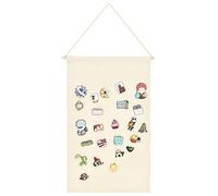 Boîte de rangement murale à suspendre pour broches, bijoux, toile émaillée, bannière, boucles d'oreilles, collier, épingles à paillettes (rectangulaire) Blanc