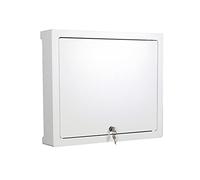 Boîte de rangement murale blanche avec serrure - Collection de chats élégante et nizer d'informations sur le faible courant, support d'étagère flottante de 48 cm pour la maison et le bureau