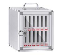 Boîte de rangement murale en alliage d'aluminium pour salles de classe et bureaux 8/12/24/36/48/60 emplacements sécurisés pour espaces publics (22 x 20 x 26 cm)