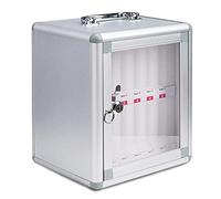 Boîte de rangement murale en aluminium avec 24/36/48/60 emplacements pour téléphones portables, bureau transparent avec serrure sécurisée, solution de rangement portable pour la maison et le bureau