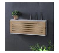 Boîte de rangement murale en bois massif - Étagère cachée efficace pour routeur, décodeur et prise TV, permet d'organiser soigneusement les appareils sans fil