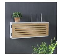 Boîte de rangement murale en bois massif - Étagère cachée efficace pour routeur, décodeur et prise TV, permet d'organiser soigneusement les appareils sans fil