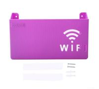 Boîte de rangement murale en plastique pour routeur Wifi avec gestion des câbles et design creux pour optimiser le signal d'antenne (violet)
