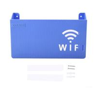 Boîte de rangement murale en plastique pour routeur Wifi avec gestion des câbles et design creux pour optimisation du signal d'antenne (bleu)