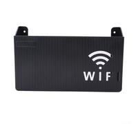 Boîte de rangement murale en plastique pour routeur Wifi avec gestion des câbles et design creux pour l'optimisation du signal d'antenne (noir)