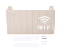 Boîte de rangement murale en plastique pour routeur Wifi avec gestion des câbles et design creux pour optimisation du signal d'antenne (blanc)