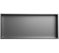 Boîte de rangement murale encastrée étanche en acier inoxydable pour douche 92 x 32 x 12,5 cm Pas besoin de carrelage Finition noire Parfaite pour la rénovation de la maison et la salle de bain