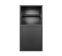 Boîte de rangement murale étanche en acier inoxydable pour salle de bain, articles de toilette, shampooing, papier toilette et brosse, gris, 20 x 38 x 12,5 cm