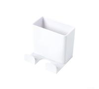 Boîte de rangement murale grise pour télécommande et téléphone, petit support en plastique ABS avec bords polis, organiseur peu encombrant pour n'importe quelle pièce (blanc)