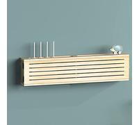 Boîte de rangement murale pour routeur Wi-Fi - Couvercle de prise en bois et étagère pour routeur, sans trou, décoration d'intérieur élégante pour la gestion du routeur sans fil