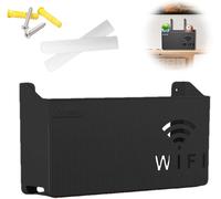 Boîte de Rangement Murale pour Routeur WiFi des CâBles, Support Mural, Étagère Flottante, WiFi Support Box, Noir Décoratif Flottant Rack, pour Le Bureau à Domiciler Décor Murale