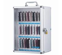 Boîte de rangement murale sécurisée en aluminium pour téléphone portable, design transparent avec serrure, 24 compartiments pour salle de classe et bureau, idéale pour les étudiants