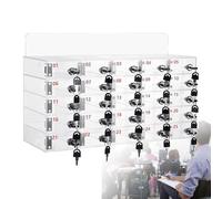 Boîte de rangement murale transparente à 25 compartiments avec serrure pour téléphone, idéale pour l'école, la salle de classe, le bureau, solution sûre et peu encombrante