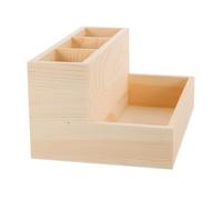 Boîte de Rangement Nail Art en Bois, Compartiments Divisés, Kaki